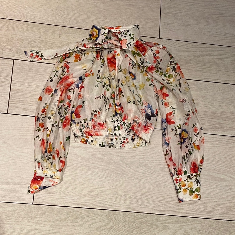 Alice and Olivia floral blouse
